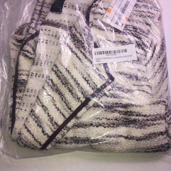 Style & Co. Petite Space-Dyed Draped Jacket in Dried Plum, Size Petite Small - Picture 2 of 4